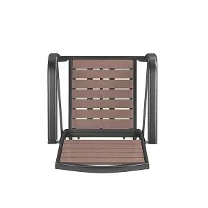 Set of 4 WPC Outdoor Garden Chairs Patio Dining Armchairs Brown 89 cm