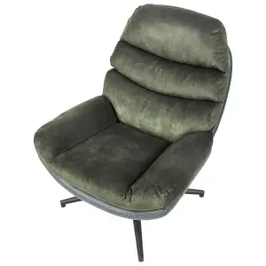 Chair with Footstool EIDE with Footstool Velvet Dark Green