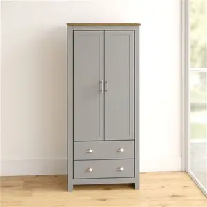 Loretta 2 Door Wardrobe Zipcode Design Finish: Soft Grey