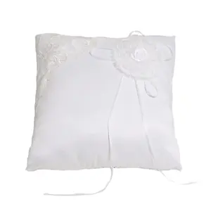 Ring Cushion with Lace Trim: 20 x 20cm: White