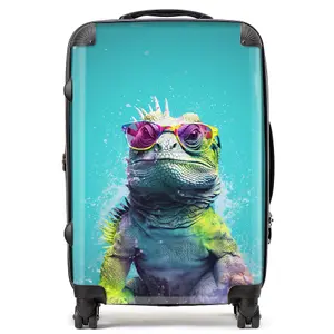 Inquisitive Splashart Iguana Suitcase - Medium