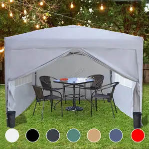 Birchtree Waterproof 3m x 3m Heavy Duty Pop Up Gazebo Marquee Garden Awning Party Tent Canopy 600D Polyester Steel Frame White