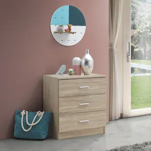 Rio Costa Chest 3 Drawers Bedroom Living Room Storage Sonoma Oak