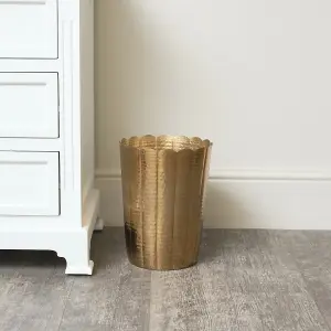 Melody Maison Gold Hammered Metal Waste Bin