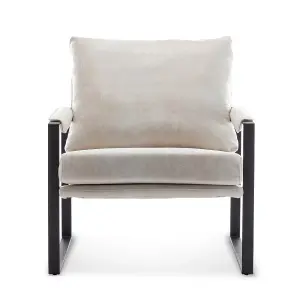 Faux Leather Suede Cream Graziana Accent Chair