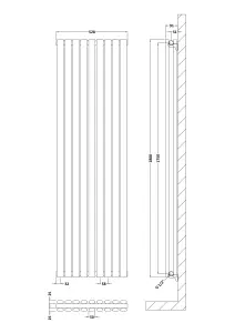 Vertical Double Panel Radiator - 1800mm x 528mm - 5457 BTU - Anthracite- Balterley