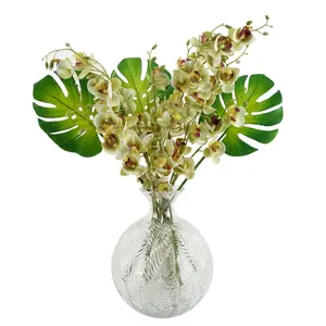 80cm Cream Artificial Mini Orchid Stem