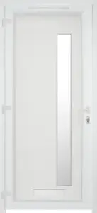 Fortia Gatteo Frosted Glazed White RH External Front Door set, (H)2085mm (W)840mm