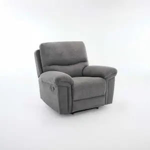 Fosse 1 + 2 + 3 Seater Manual Recliner Fabric Modern Living Sofa Dark Grey