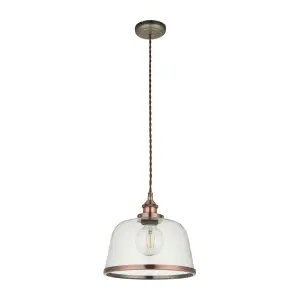 Broderick Copper effect LED Pendant ceiling light, (Dia)255mm