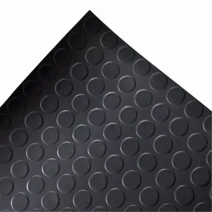 Rubber Flooring Matting - 1.8m x 4m x 3mm - Coin - Workshop Garage Shed Van Non-Slip