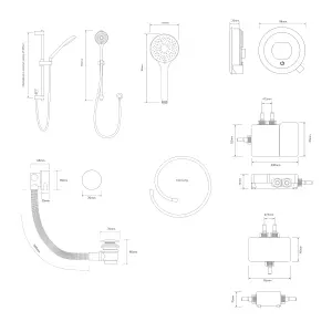 Aqualisa Optic Q Concealed valve HP/Combi Smart Digital mixer Shower with overflow bath filler & Adjustable head