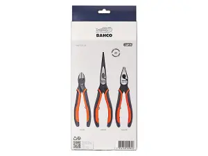 Bahco 9897G/3-XE XMAS Christmas ERGO Plier Set 3 Piece Combination Long Cutters