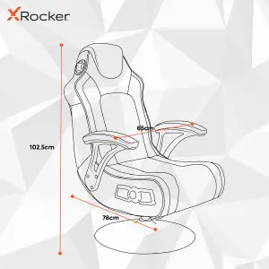 X-Rocker Evora 2.1 Wireless Gaming chair Speakers Audio Vibration Seat - BLACK / RED