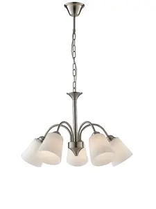 Luminosa 5 Light Multi Arm Pendant Ceiling Light Nickel 60x39cm