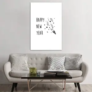 Happy New Year - Wrapped Canvas Print 152.4cm H x 101.6cm W x 3.81cm D