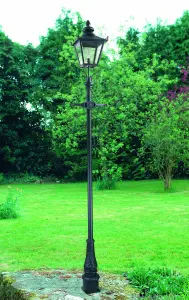 Luminosa Grampian 1 Light Outdoor Lamp Post Black, E27