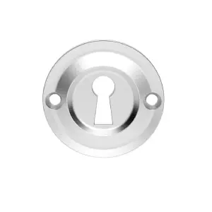 42mm Standard Keyhole Profile Escutcheon Rounded Ridge Satin Chrome