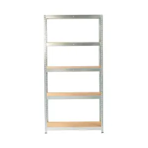 GoodHome Grey 5 shelf HDF & steel Shelving unit (H)1800mm (W)900mm