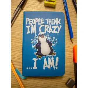 Psycho Penguin People Think Im Crazy A6 Notebook Blue/White/Slate Grey (A5)