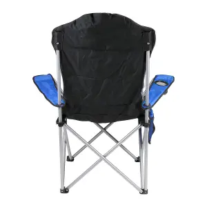 Foldable Padded Camping Chairs with Handy Drink Holder And Magazine Pocket - High Back Camp Chairs