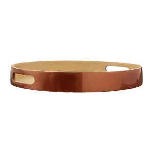 Interiors by Premier Kyoto Small Round Rose Gold Serving Tray