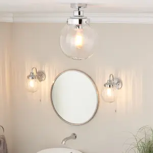 Harbour Studio Regan Glass & steel Bathroom ceiling light