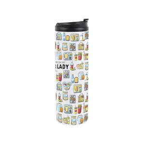 Dinner Lady Travel Mug - Novelty School Lunch Staff Gift - Stainless Steel Double-Walled Hot/Cold Drinks Travel Flask