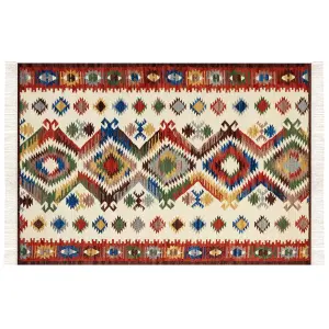 Wool Kilim Area Rug 160 x 230 cm Multicolour AREVIK