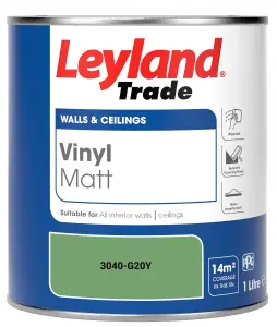 Leyland Trade Vinyl Matt Walls & Ceilings Emulsion Paint (3040-G20Y) 1L