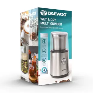 Daewoo 200W Wet & Dry Stainless Steel Blades Coffee & Spice Grinder