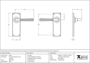 From The Anvil Aged Brass Hammered Newbury Lever Latch Set