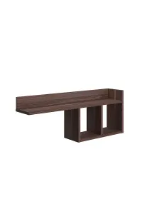 Dia Floating Wall Shelf Unit, Bookshelf, 90 x 18 x 35 cm Wall Mounted Decorative Shelves, Storage Display Unit, Walnut