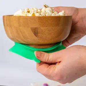 Tiny Dining - Children's Bamboo Suction Square Dinner Set - Green