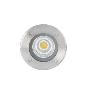 Luminosa Suria LED Outdoor Recessed Spotlight Wide Beam Angle Matt Nickel IP67