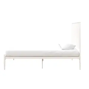 Giulia Modern Metal Bed White, Double