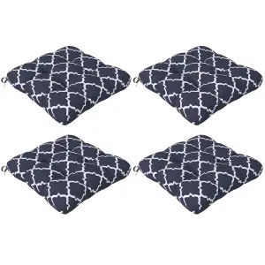 Outsunny Set of 4 Outdoor Seat Cushion with Ties, for Garden Furniture, Blue