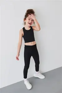 Girls Next Black Sports Crop Top (5-16Yrs) - Black