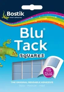 Bostik Blu Tack Pre Cut Squares Blue Re-Usable Adhesive Putty(6 Packs)