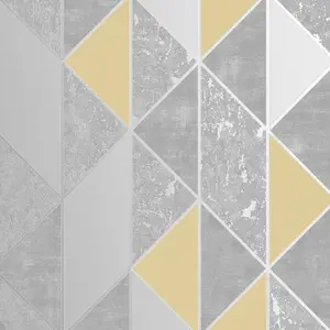 Superfresco Milan Yellow Geometric Smooth Wallpaper