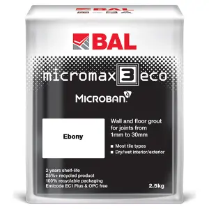 BAL Micromax3 ECO Antimicrobial Wall & Floor Ebony Grout, 2.5kg