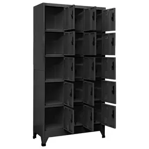 Berkfield Locker Cabinet Anthracite 90x40x180 cm Steel