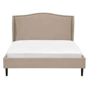 Fabric EU Double Size Bed Beige COLMAR