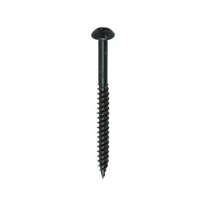 TIMCO Twin-Threaded Round Head Black Woodscrews - 8 x 2 (200pcs)