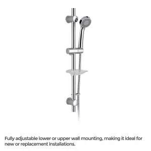 CALLA 2 WAY ROUND CEILING THERMOSTATIC CONCEALED BATHROOM SHOWER RAIL HEAD