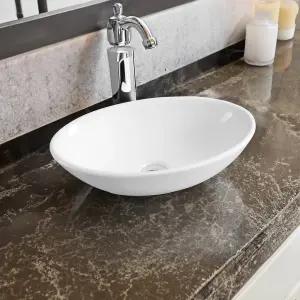 7529 Ceramic 52cm x 32cm Oval Countertop Basin