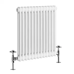 G-Rad White Double Column Horizontal Radiator - (H) 600 x (W) 590mm