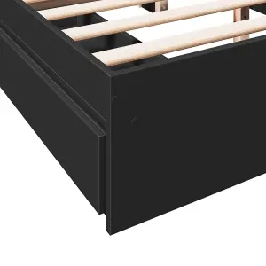 Berkfield Bed Frame with Drawers without Mattress Black 160x200 cm