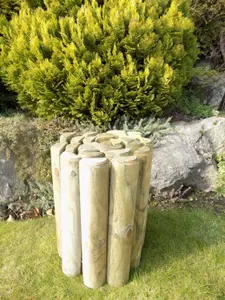 Garden Log Edging Rolls Lawn Border Edges (H)375mm (L)1.8m Pack of 2