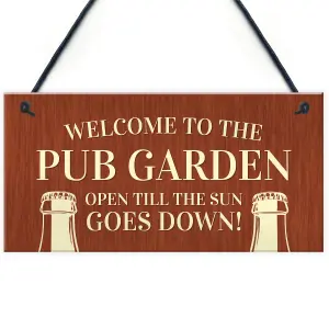 Red Ocean Novelty Pub Garden Sign For Home Bar Garden Decor Gift Hanging Signs